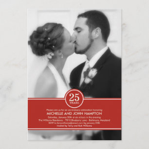 Invitación de foto de aniversario de elegante band