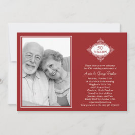 Invitación de foto de aniversario de sello elegant