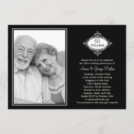Invitación de foto de aniversario de sello elegant