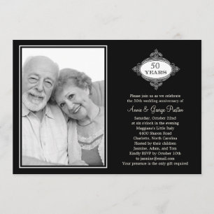 Invitación de foto de aniversario de sello elegant