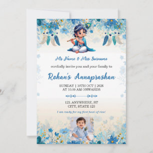 Invitación de foto de Annaprashan de pequeño Krish