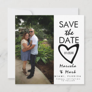 Invitación de Foto de Anuncio de Fecha de Bodas co
