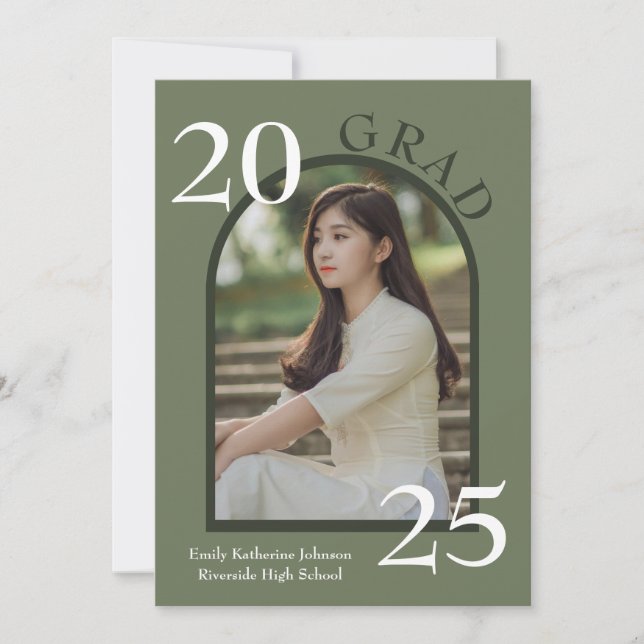 Invitación de foto de arco de fiesta de graduación (Anverso)