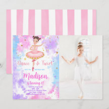 Invitación de Foto de Bailarina Arcoíris 