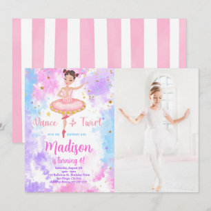 Invitación de Foto de Bailarina Arcoíris