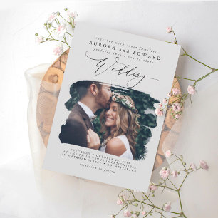 Invitación de foto de boda boho elegante moderna g