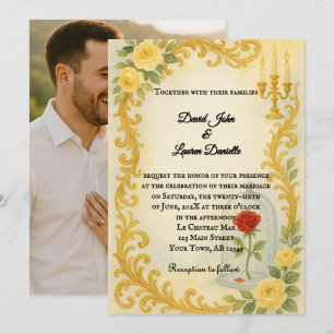 Invitación de Foto de Boda de Cuento de Hadas