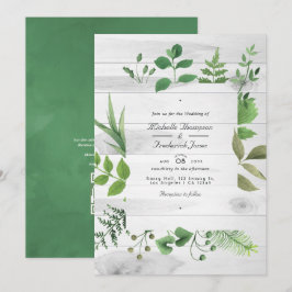 Invitación de foto de boda de vegetación de graner