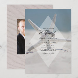 Invitación de foto de boda de verano tropical en l