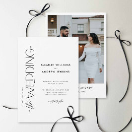 Invitación de foto de boda elegante minimalista mo