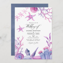 Invitación de foto de Boda náutico acuarela Ocean 