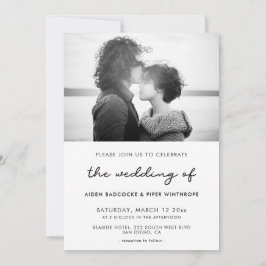 Invitación de foto de boda simple