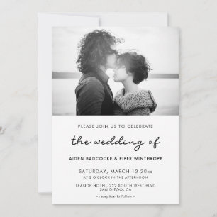 Invitación de foto de boda simple
