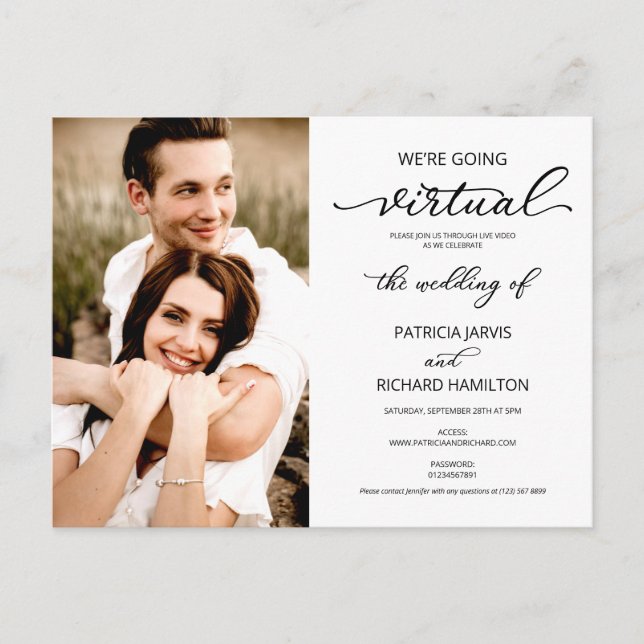Invitación de Foto de Boda Virtual (Anverso)