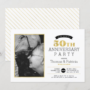 Invitación de foto de bodas de oro 50 aniversario