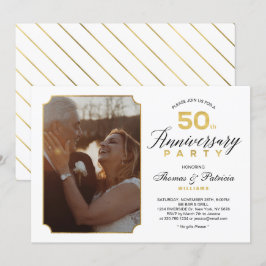 Invitación de foto de bodas de oro 50 aniversario