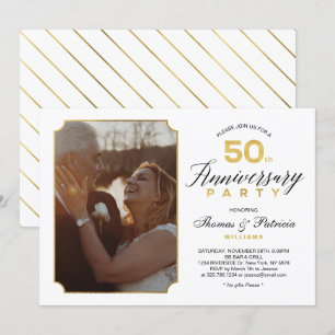 Invitación de foto de bodas de oro 50 aniversario