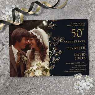 Invitación de foto de bodas de oro 50 aniversario 