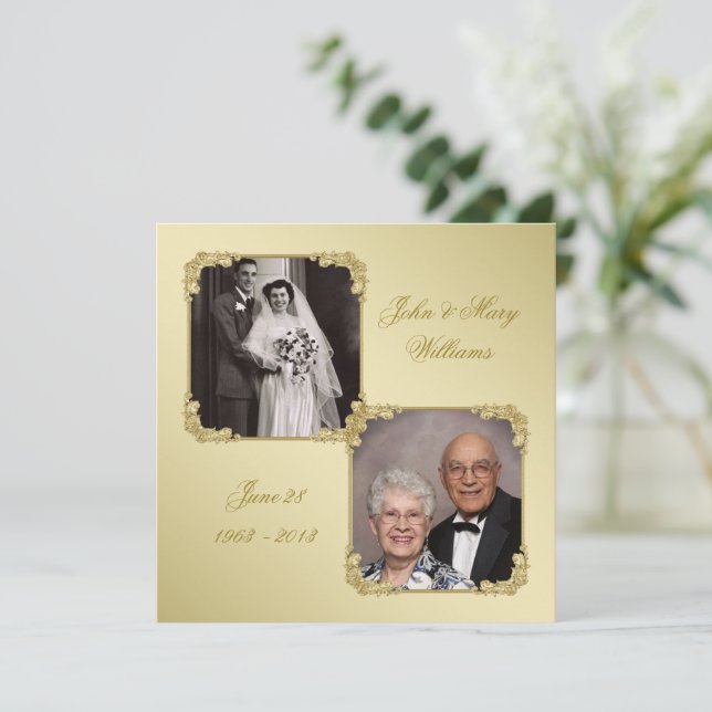 Invitación de Foto de Bodas de Oro número 50 (Anverso de pie)