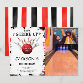 Invitación de foto de bolos editable negra