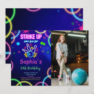 Invitación de foto de bolos STRIKE UP