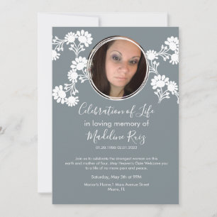 Invitación de Foto de Celebración de la Vida con M