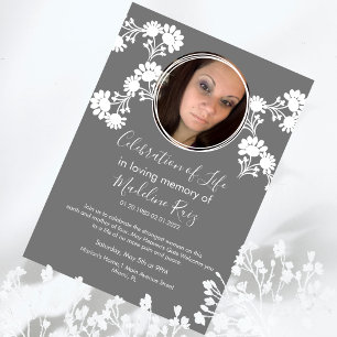 Invitación de Foto de Celebración de la Vida con M