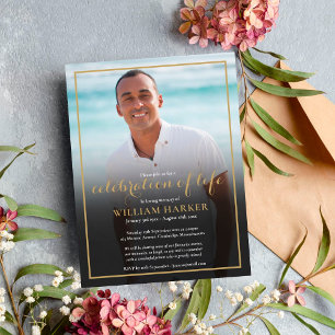 Invitación de Foto de Celebración de la Vida en Or