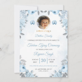 Invitación de foto de ceremonia de atar turbante