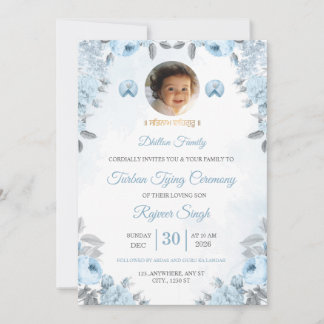Invitación de foto de ceremonia de atar turbante