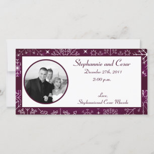 invitación de foto de compromiso 4x8 Estrellas mor