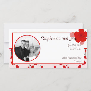 invitación de foto de compromiso 4x8 Florecimiento