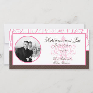 invitación de foto de compromiso 4x8 Lámpara rosa