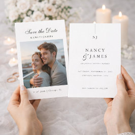 Invitación de Foto de Compromiso Moderno y Elegant