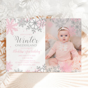 Invitación de Foto de Copo de Nieve de Winter ONEd