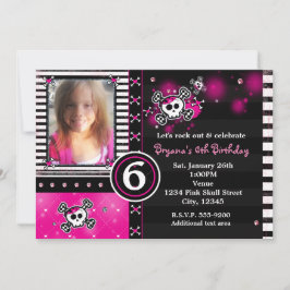 Invitación de foto de corazones de cráneo y huesos