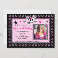 Invitación de foto de corazones y tibias cruzadas 