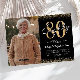 Invitación de foto de cumpleaños 80 elegante