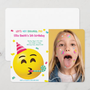 Invitación de foto de cumpleaños con emoji
