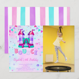 Invitación de foto de cumpleaños con rebote