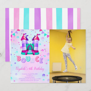 Invitación de foto de cumpleaños con rebote