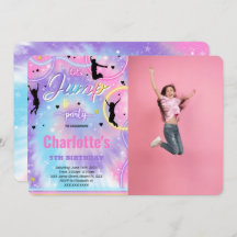Invitación de foto de cumpleaños con salto