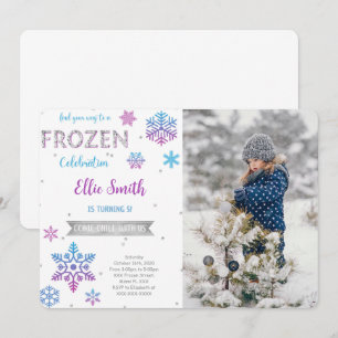Invitación de foto de cumpleaños congelada