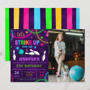 Invitación de foto de cumpleaños de bolos
