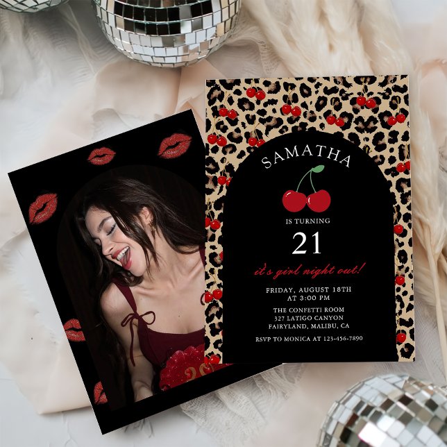 Invitación de foto de cumpleaños de cereza Guepard (Subido por el creador)