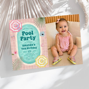 Invitación de foto de cumpleaños de fiesta en pisc