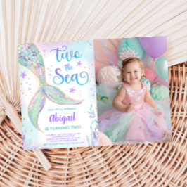 Invitación de foto de cumpleaños de la sirena del