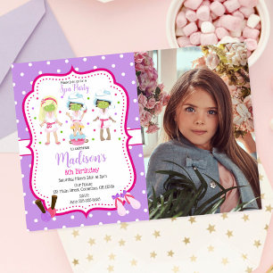 Invitación de foto de cumpleaños de maquillaje de