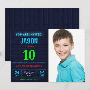 Invitación de foto de cumpleaños de niño