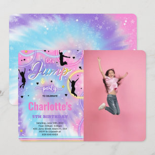 Invitación de foto de cumpleaños de salto